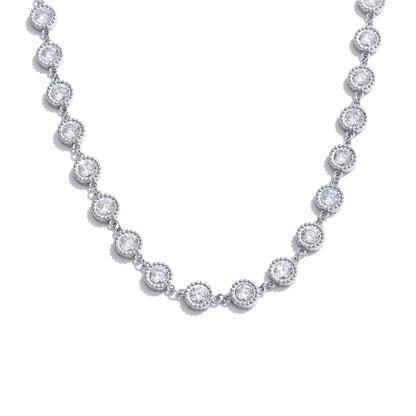 Cubic Zirconia Round Chain Necklace