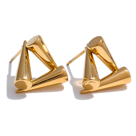 Geometric Triangle Stud Earrings