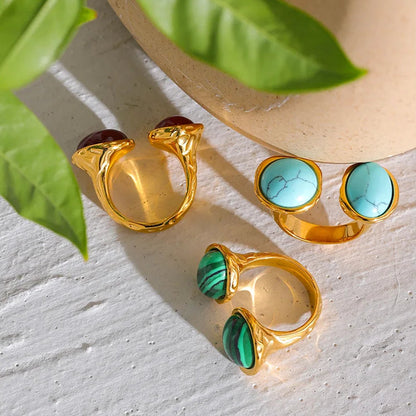 Vintage Geometric Stone Statement Ring