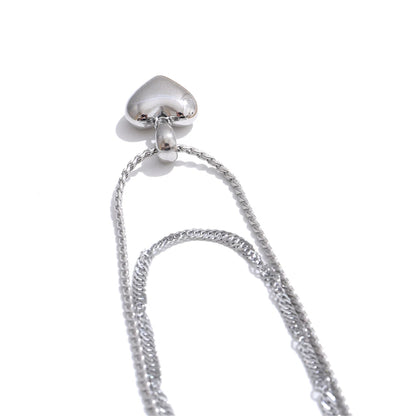 Double-Layer Heart Drop Necklace