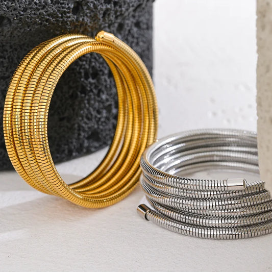 Stacked Multi-Layer Wrap Bangle