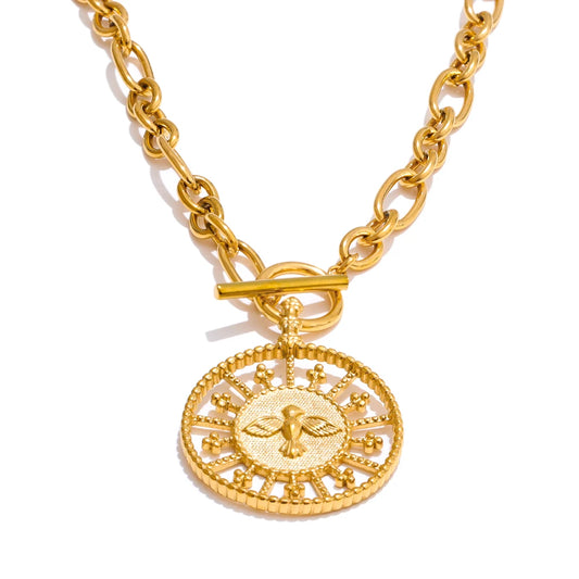Vintage Round Pendant Necklace