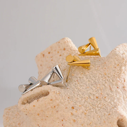 Geometric Triangle Stud Earrings