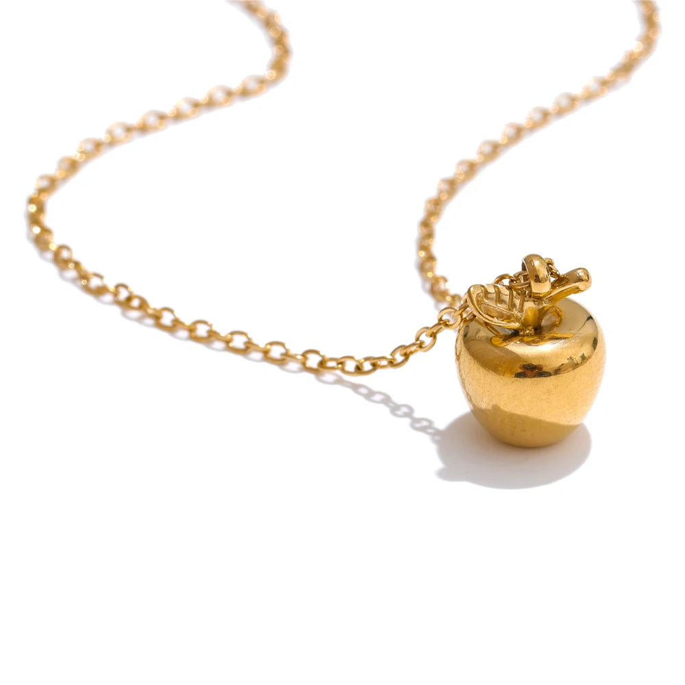 Apple Pendant Necklace & Earrings Set