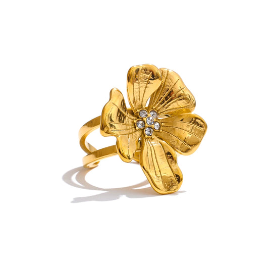 Adjustable Golden Flower Ring