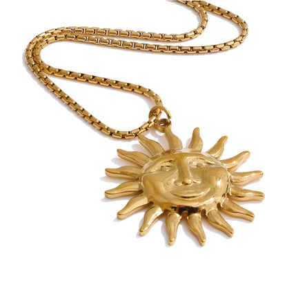 Sun & Heart Pendant Necklace