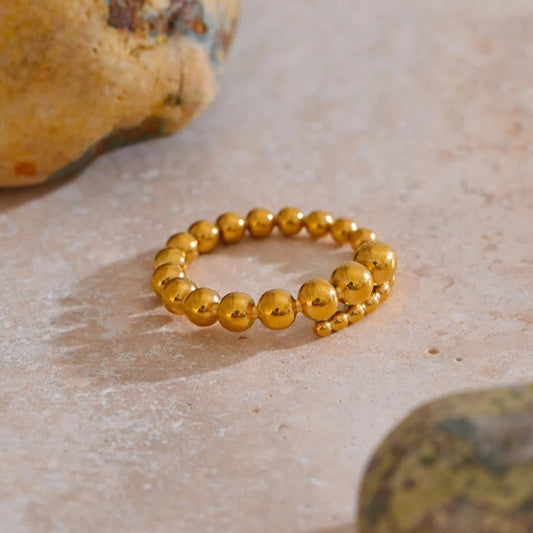 Beaded Stainless Steel Ring