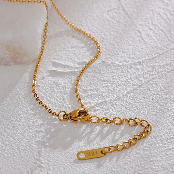 Moon, Star & Eye Oval Pendant Necklace