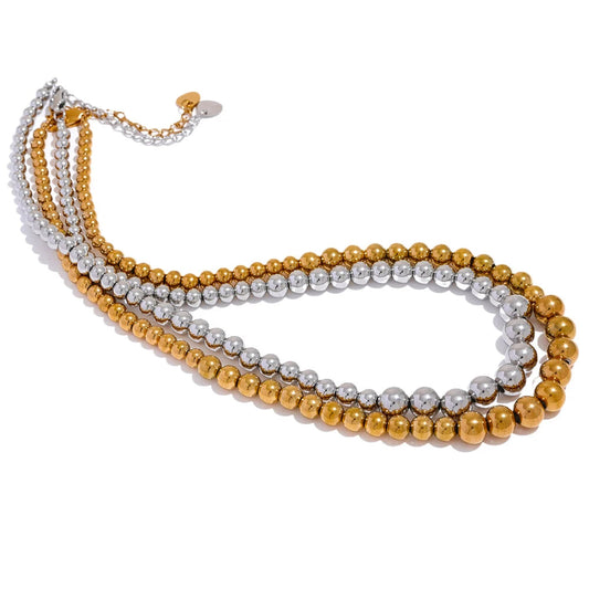 Beaded Chain Necklace and Bracelet