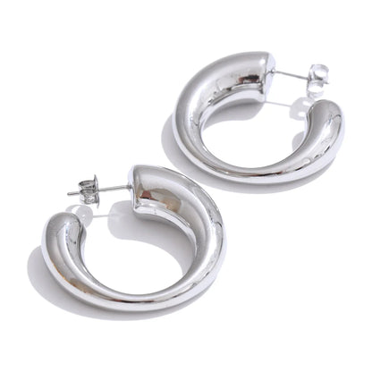 C-Shape Hoop Earrings