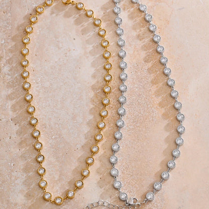 Cubic Zirconia Round Chain Necklace
