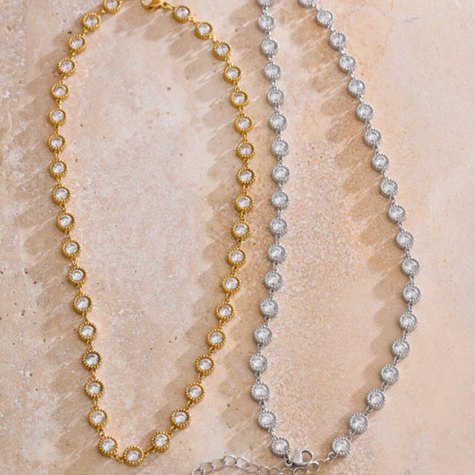Cubic Zirconia Round Chain Necklace