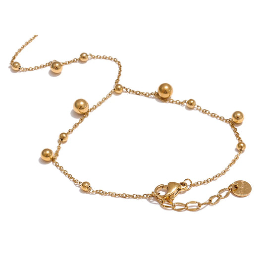 Gold Beaded Finger Bracelet