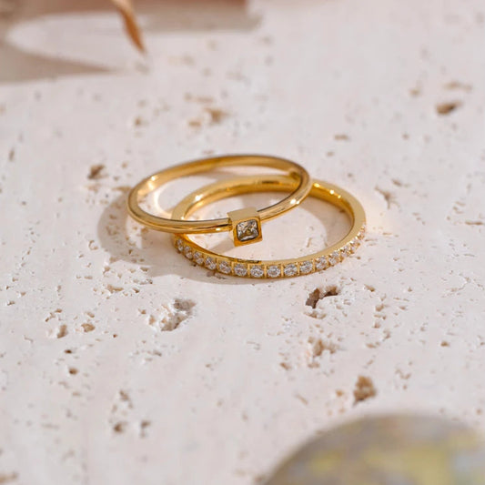 Delicate Stackable Cubic Zirconia Ring Set