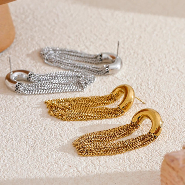 Long Tassel Drop Earrings