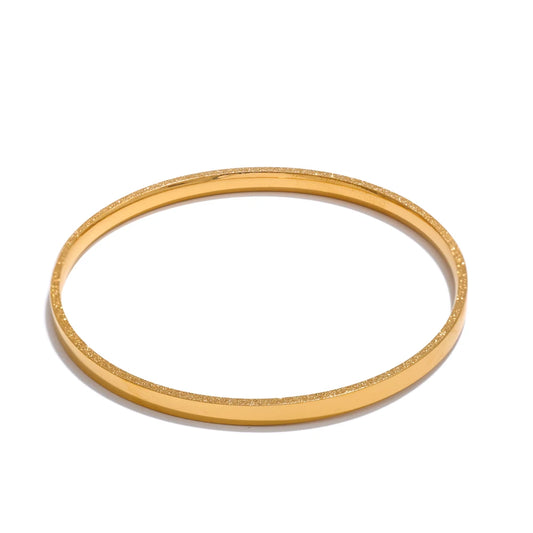 Round Bangle with Gold-Tone Edging