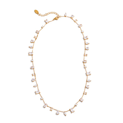 Colorful Cubic Zirconia Chain Necklace