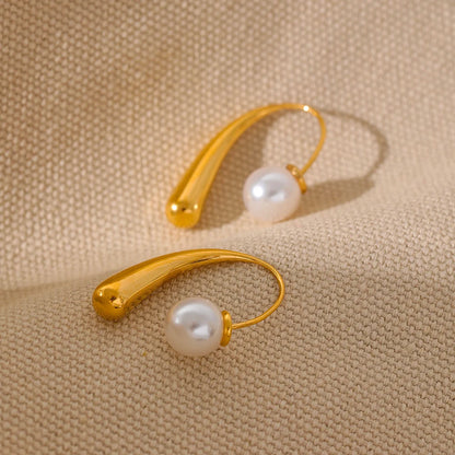 Minimalist Pearl Drop Earrings