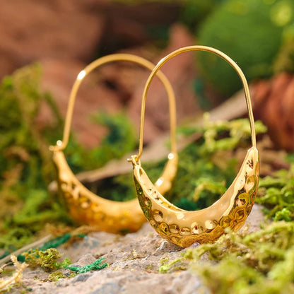 Golden Dangle Hoop Earrings