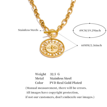 Vintage Round Pendant Necklace