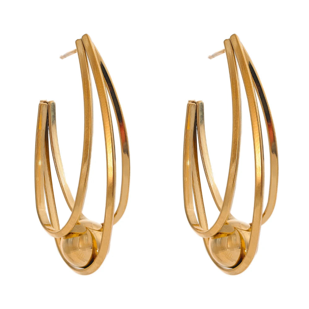 Geometric Huggie Hoop Earrings