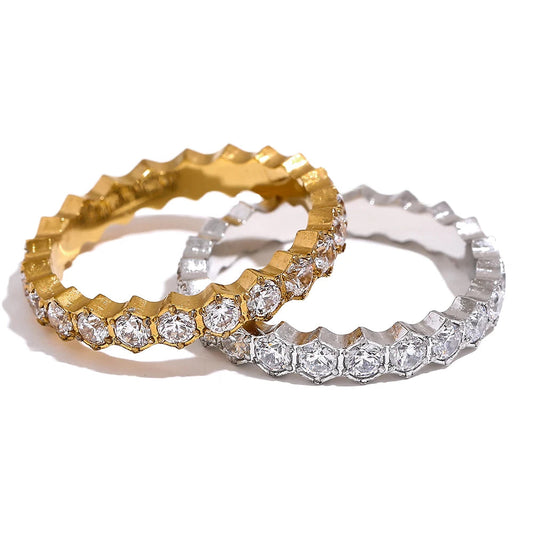 White Cubic Zirconia Thin Ring