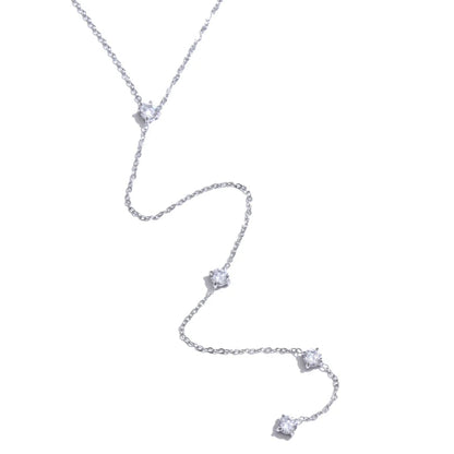 Long Drop Necklace with Cubic Zirconia