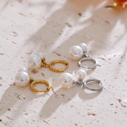 Korean-Style Pearl Drop Earrings