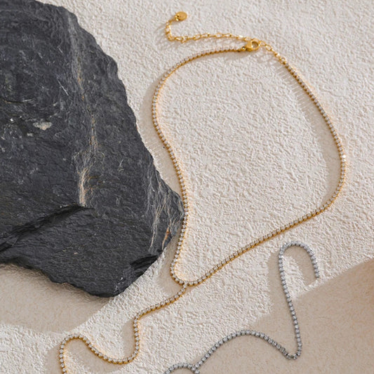 Long Drop Cubic Zirconia Necklace