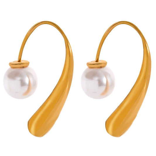 Minimalist Pearl Drop Earrings