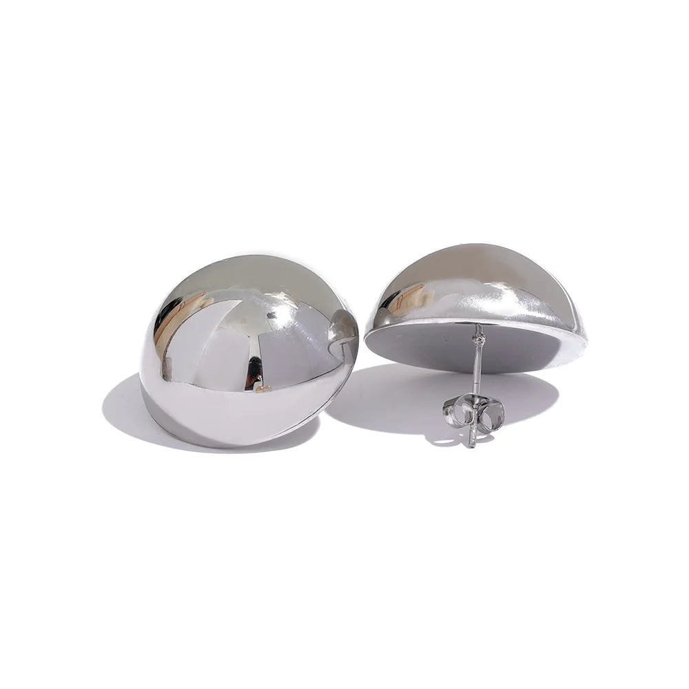 Classic Half-Round Stud Earrings