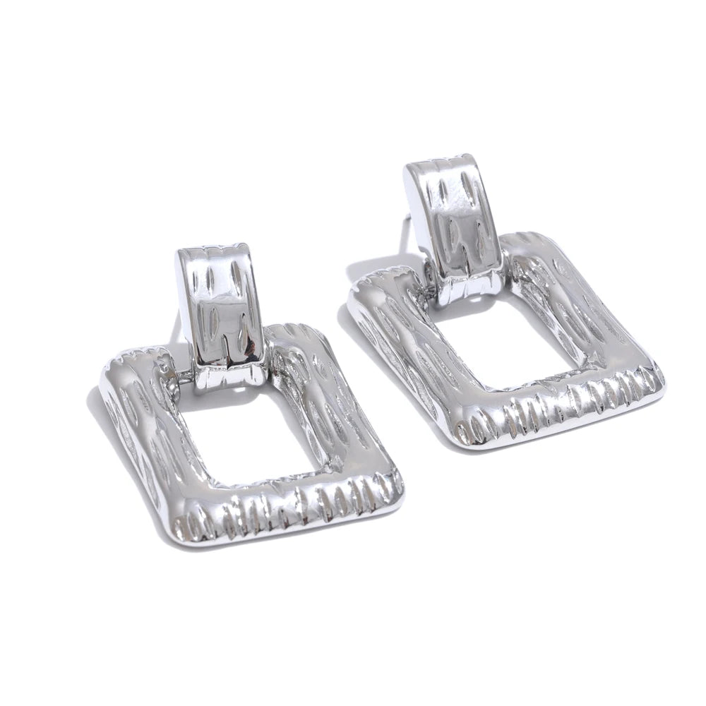 Geometric Rectangle Drop Earrings