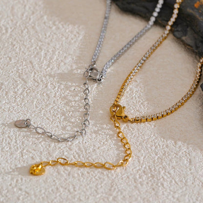 Long Drop Cubic Zirconia Necklace
