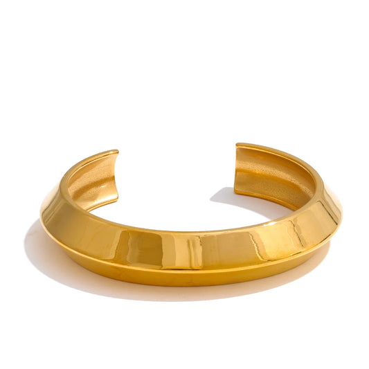 Gold Polished Cuff Bracelet