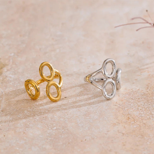 Adjustable Hollow Geometric Ring