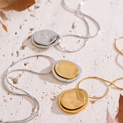 Double Circle Pendant Necklace