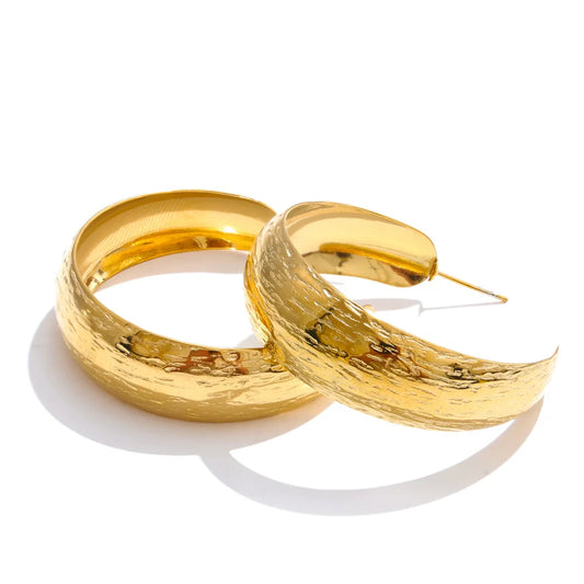 Polished C-Shaped Hoop Earrings