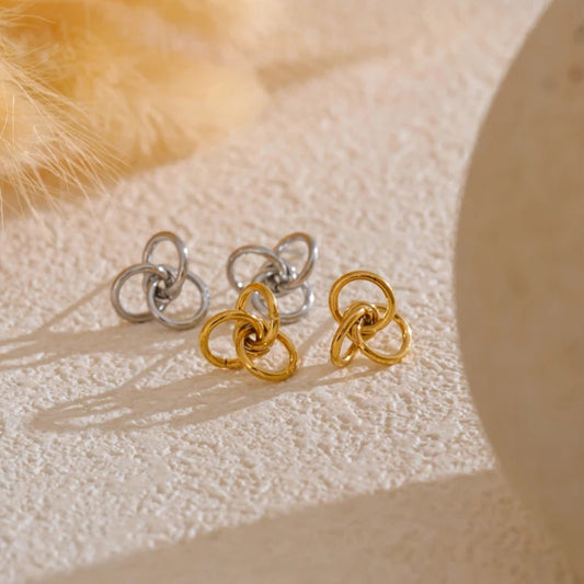 Geometric Circle Stud Earrings