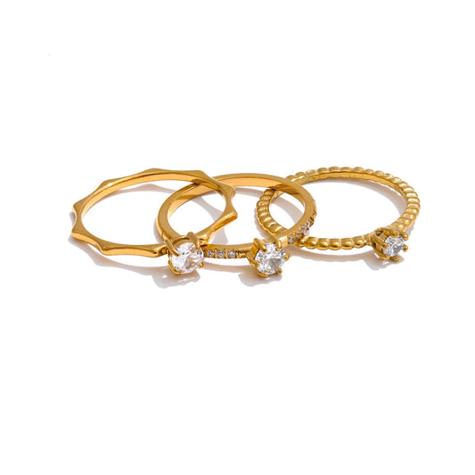 Elegant Thin Gold Cubic Zirconia Ring