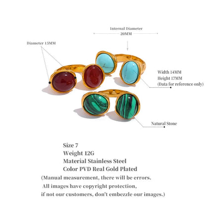 Vintage Geometric Stone Statement Ring