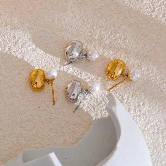 Minimalist Simulated Pearl Drop Earrings