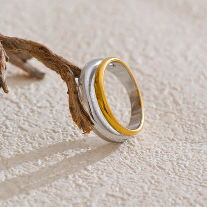 Double Color Geometric Casting Ring