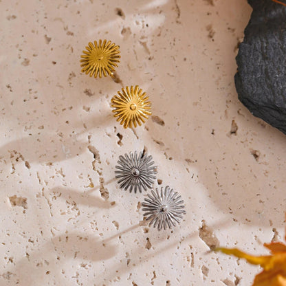 Small Stainless Steel Flower Stud Earrings