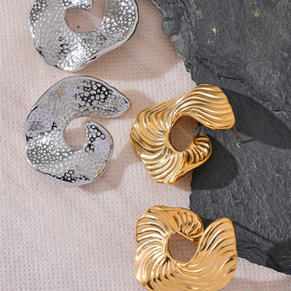 Geometric Irregular Stripe Stud Earrings