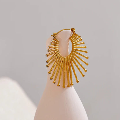 Bold Geometric CZ Hoop Earrings