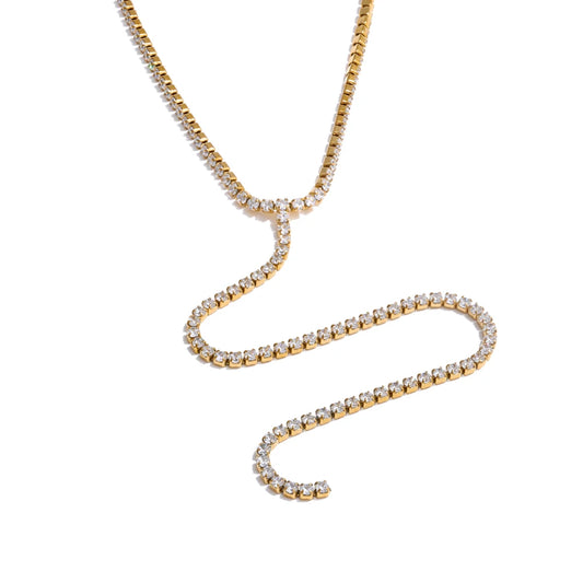 Long Drop Cubic Zirconia Necklace