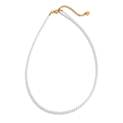 Elegant Beaded Chain Necklace with Imitation Pearls
