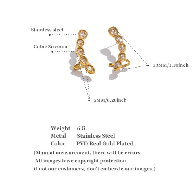 Geometric Cubic Zirconia Stud Earrings