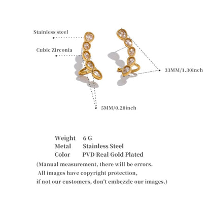 Geometric Cubic Zirconia Stud Earrings