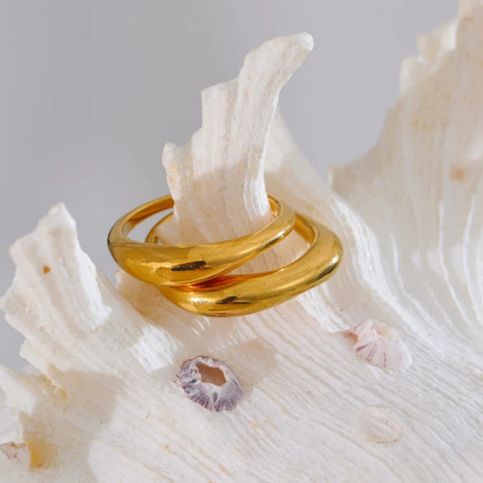 Minimalist Textured Gold Rings